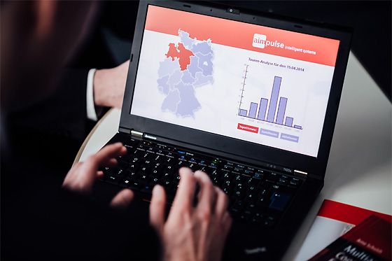 Aimpulse-Software auf einem Laptop Aimpulse-Software auf einem Laptop