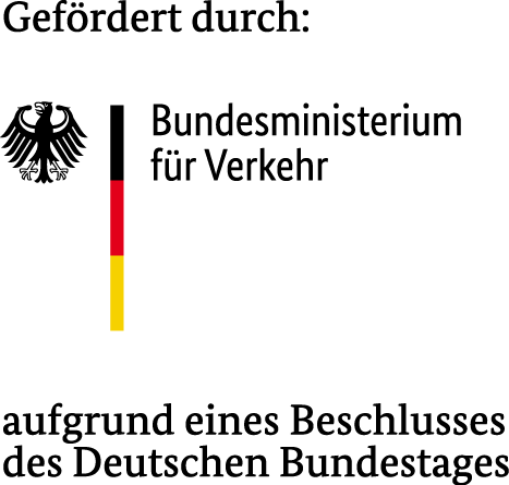 Gefördert durch das Bundesministerium für Verkehr aufgrund eines Beschlusses des Deutschen Bundestages